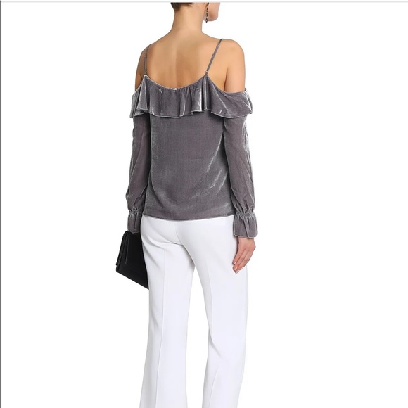 Joie Alyse velvet cold shoulder top - Picture 3 of 7